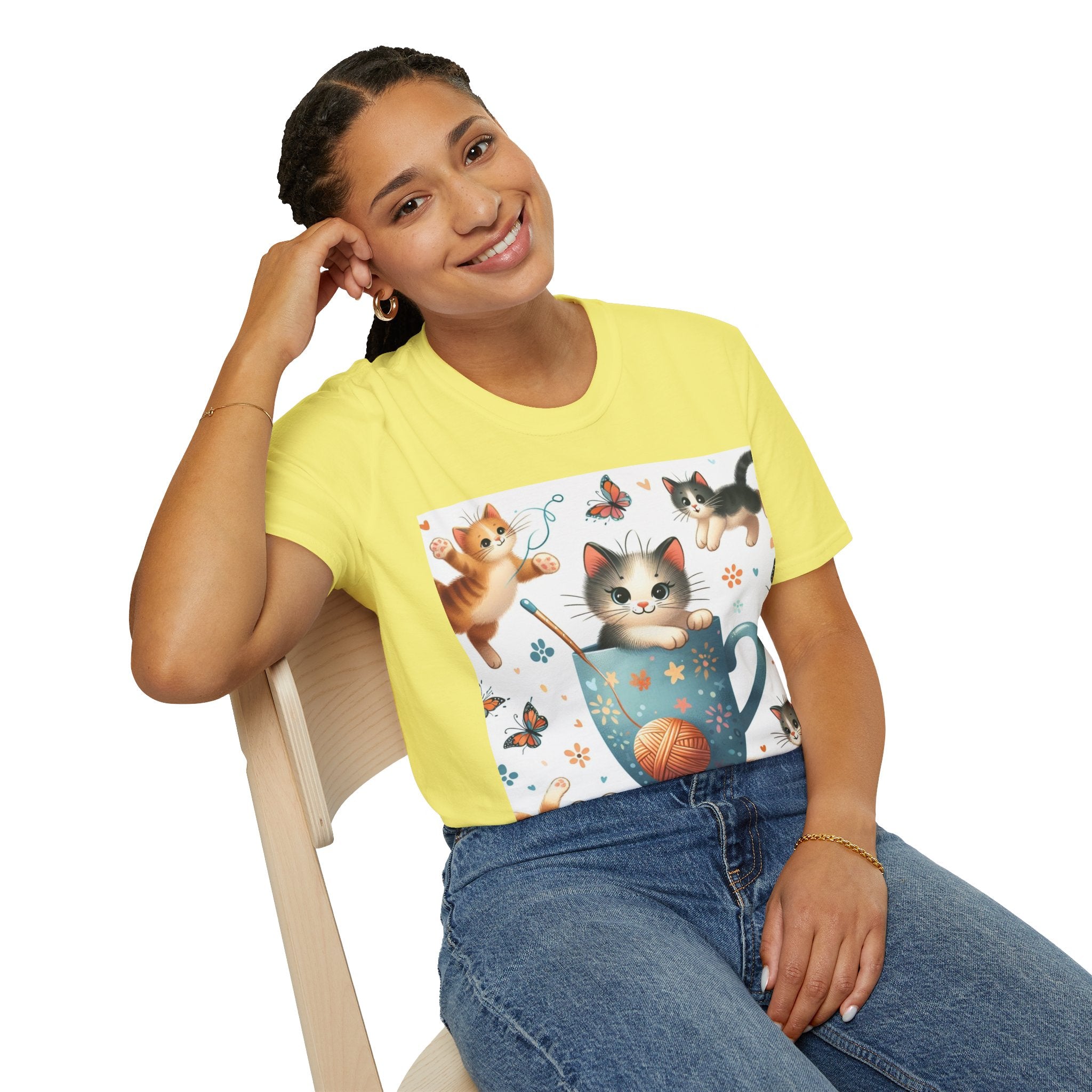Purr-fect Comfort for Cat Lovers: Unisex Soft-Style T-Shirt