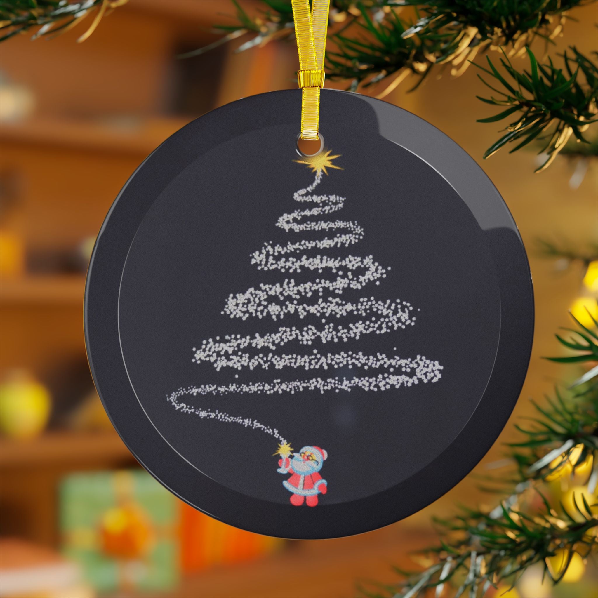Fireworks Christmas Tree Glass Ornaments