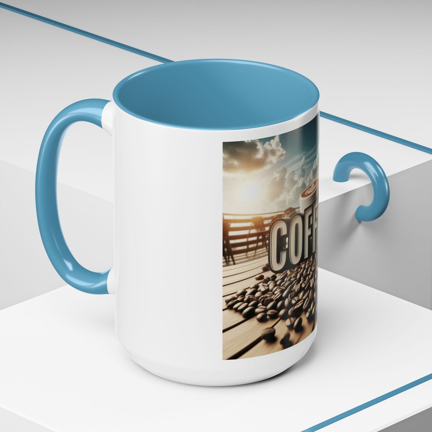 Coffee Beans Accent Coffee Mug (11, 15oz)