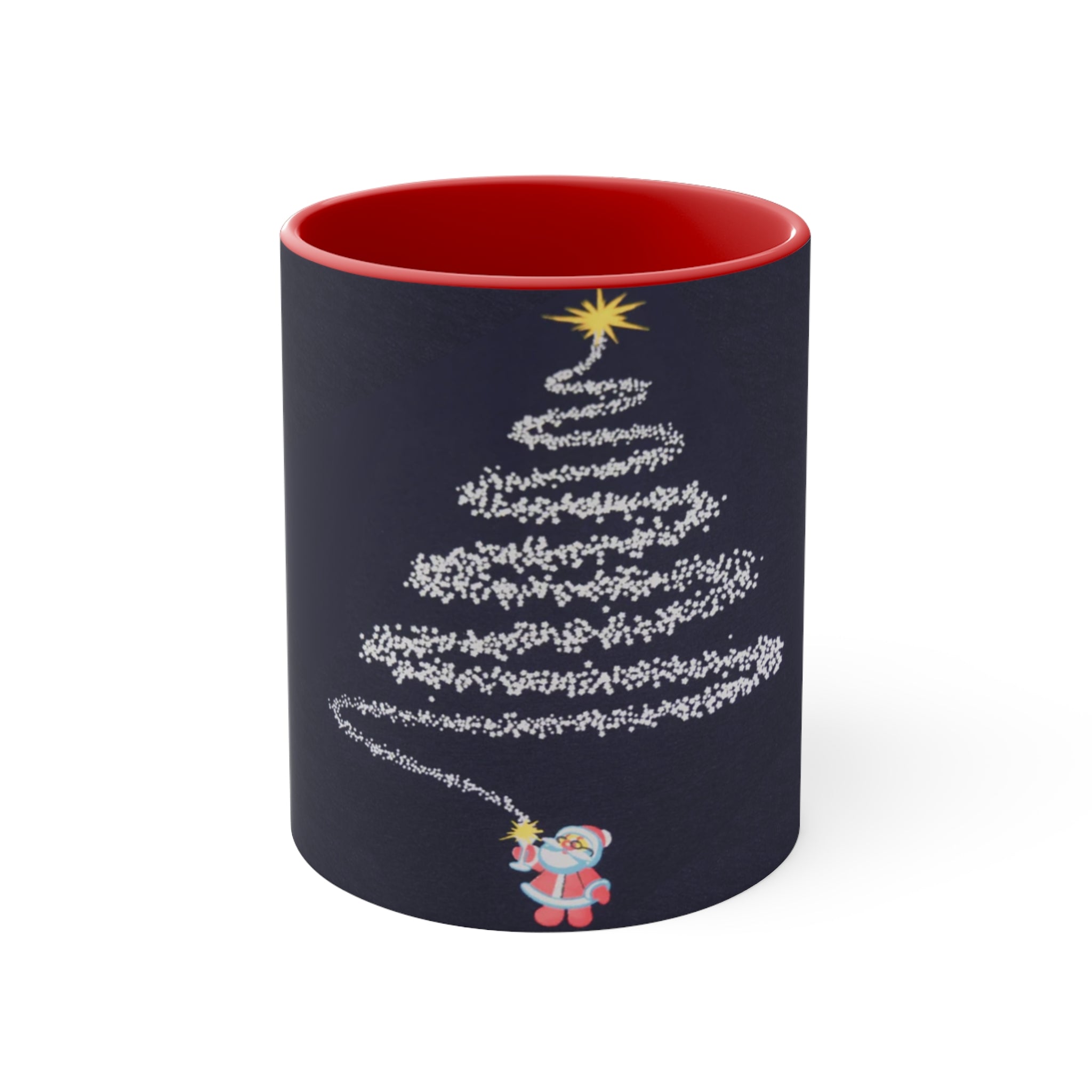 Fireworks Christmas Tree Accent Mugs