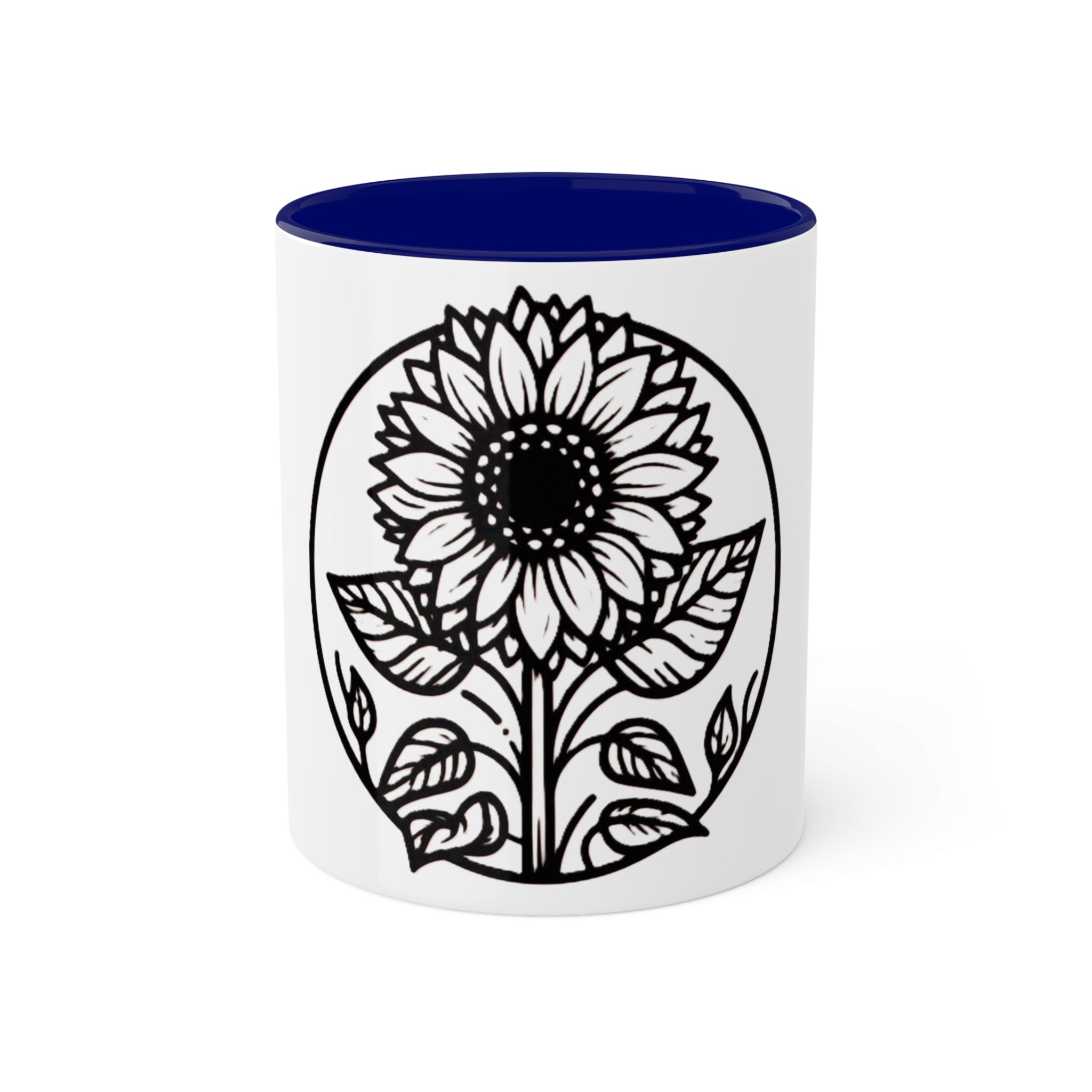 "White Sunflower" Colorful Mugs, 11oz