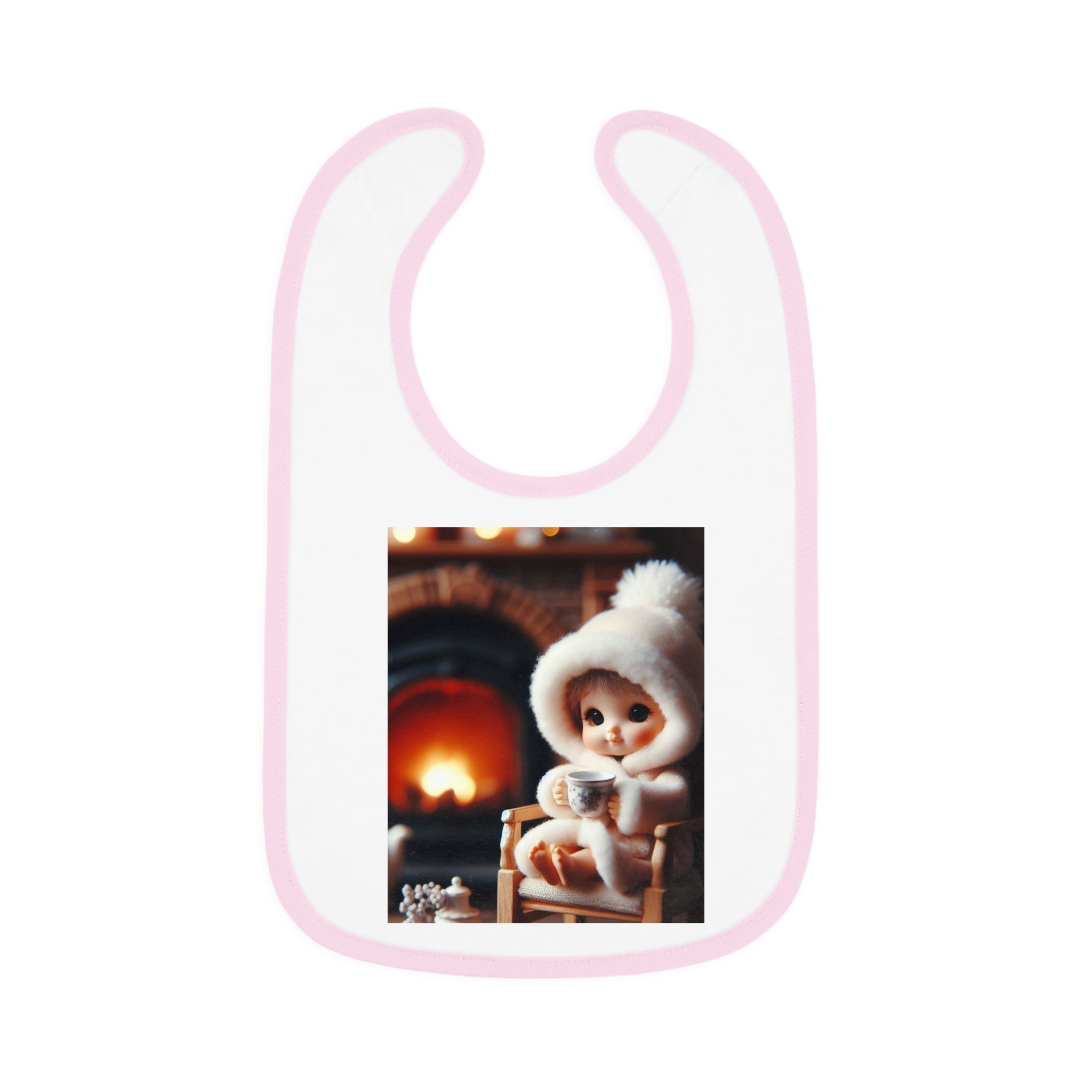 "Cozy Fire" Baby Contrast Trim Jersey Bib