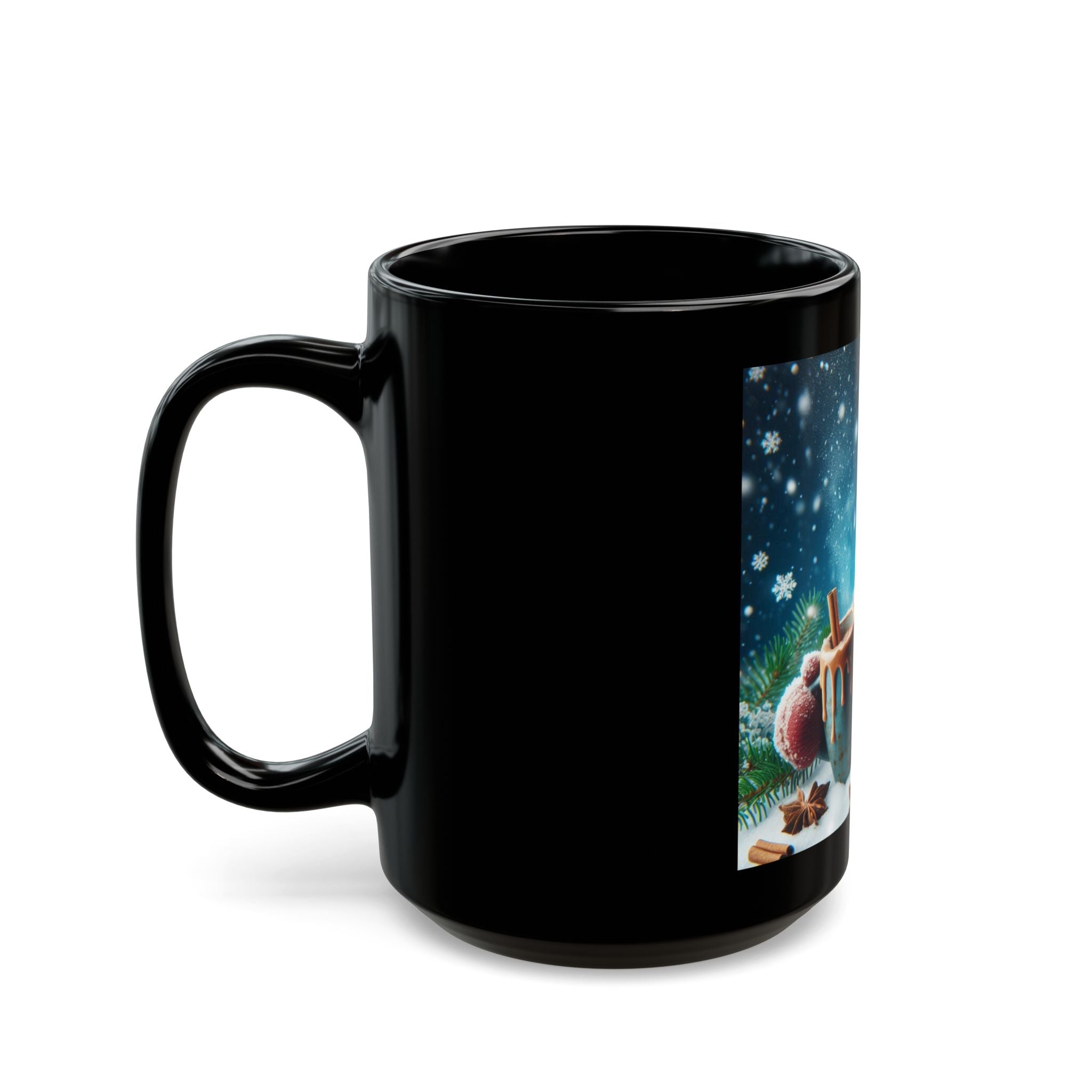 Snowman Black Mug