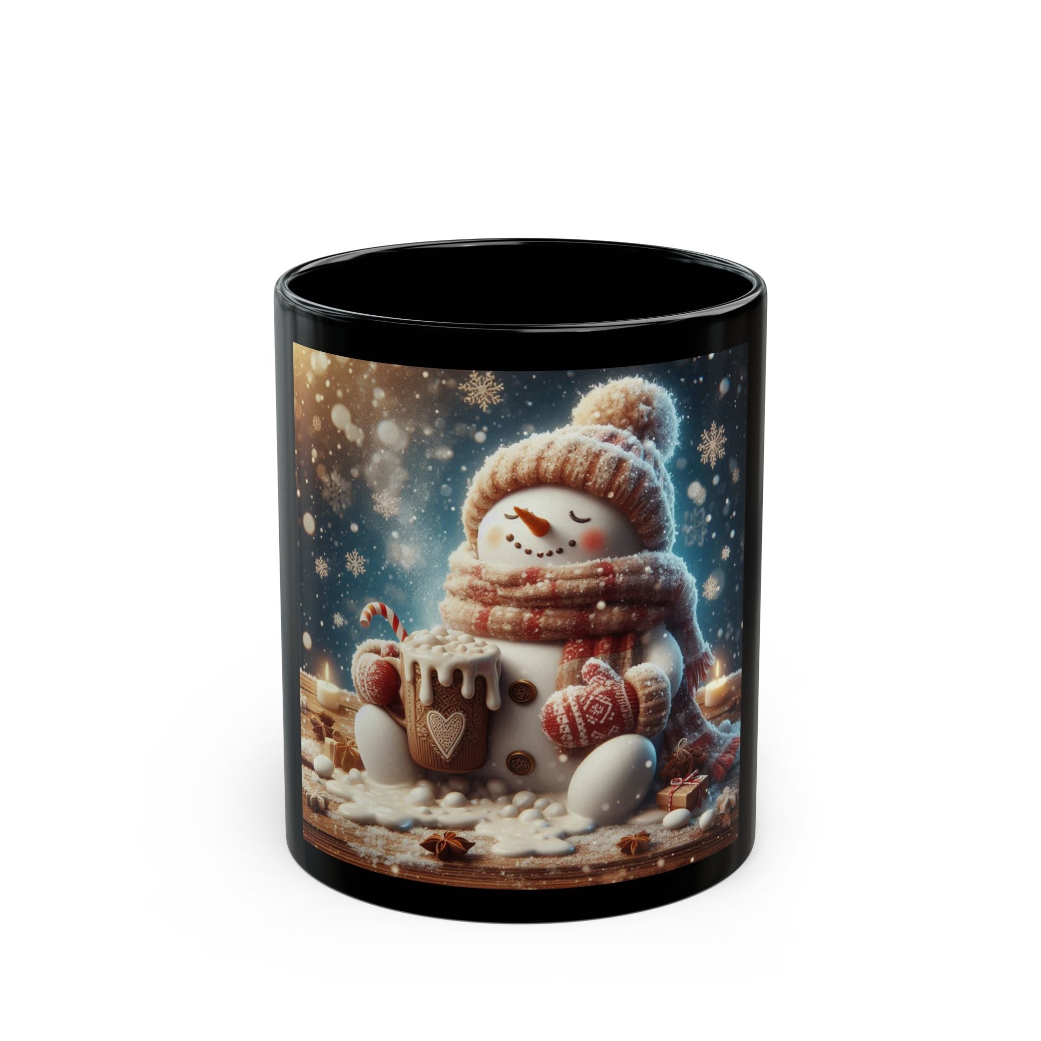 Snowman Black Mug (11oz, 15oz)