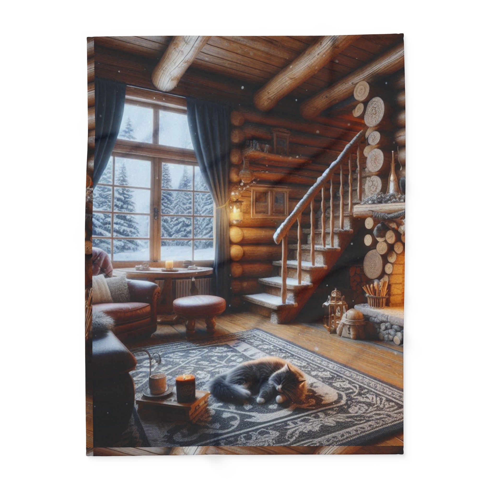 Fire place Arctic Fleece Blanket