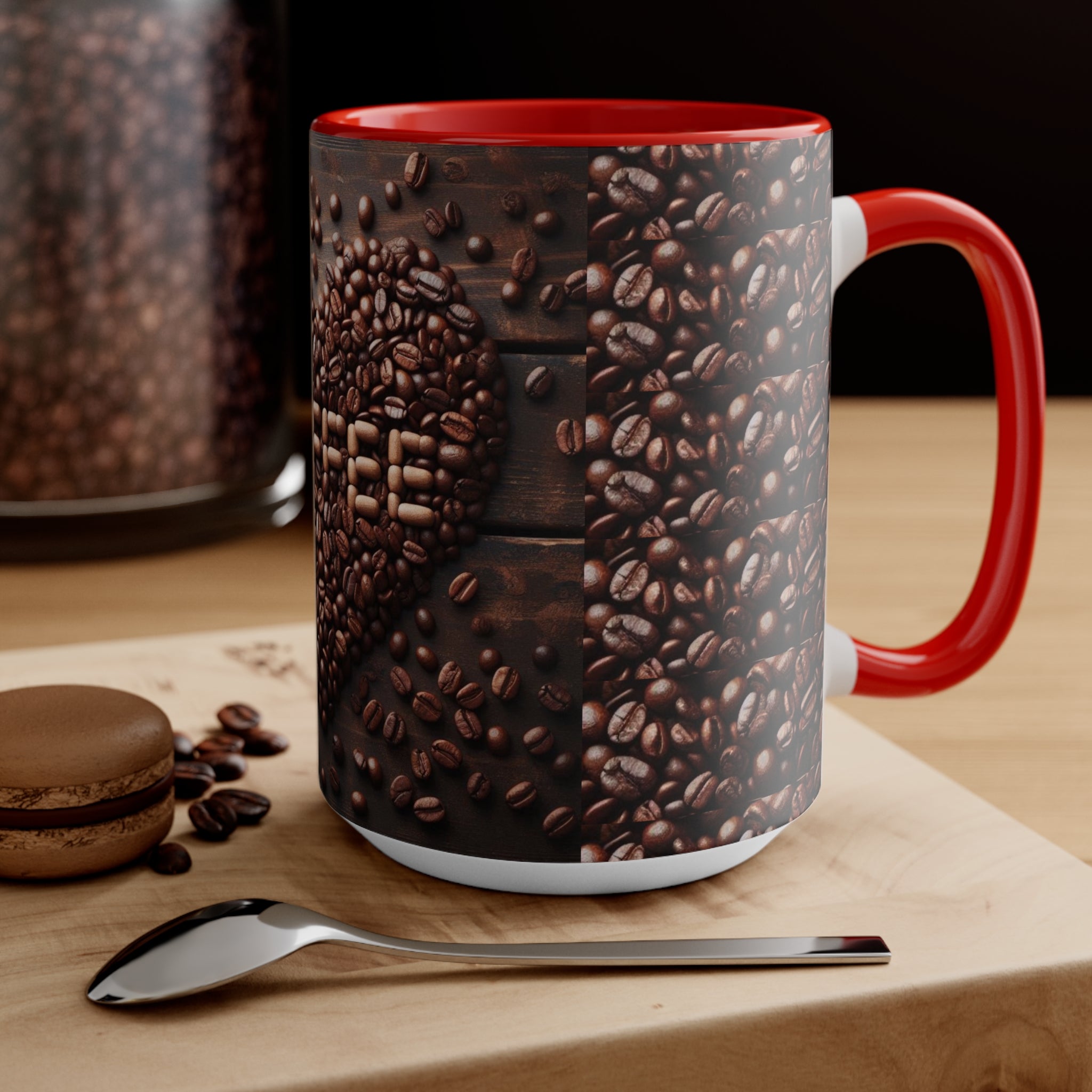 Coffee Bean Heart Accent Mugs