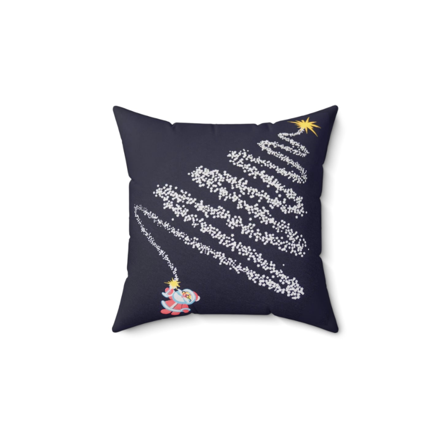 Fireworks Christmas Tree Pattern Spun Polyester Square Pillow