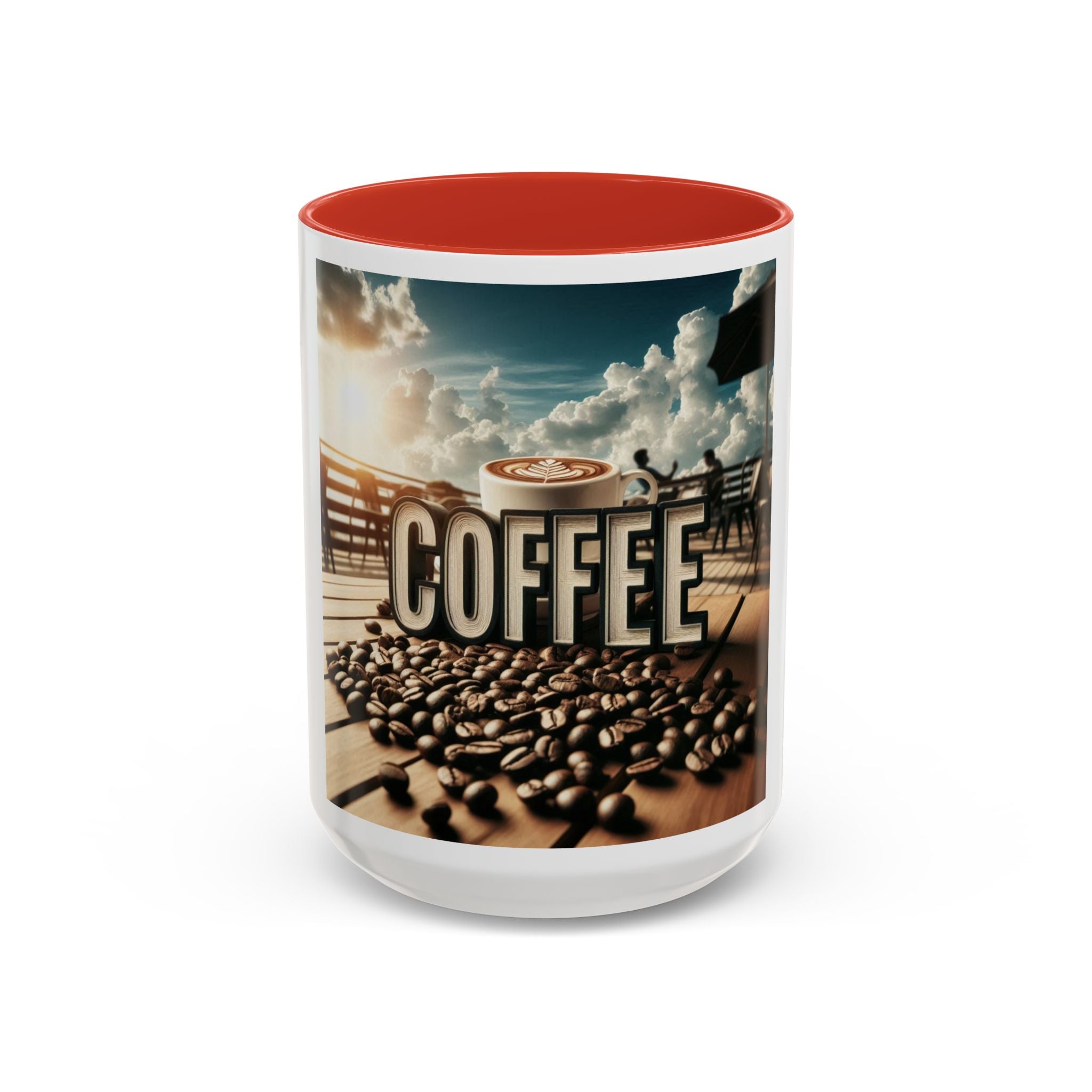 Coffee Beans Accent Coffee Mug (11, 15oz)