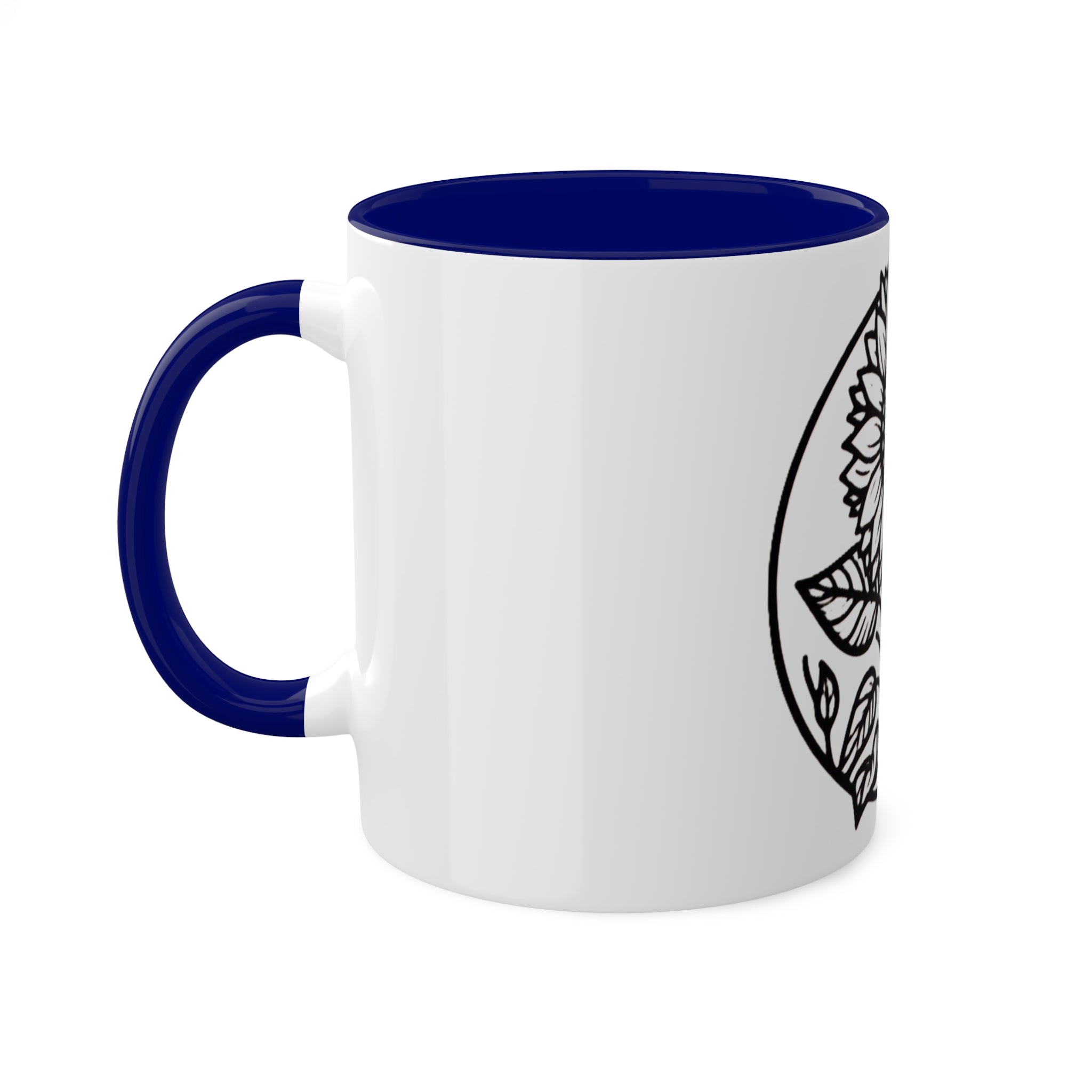 "White Sunflower" Colorful Mugs, 11oz