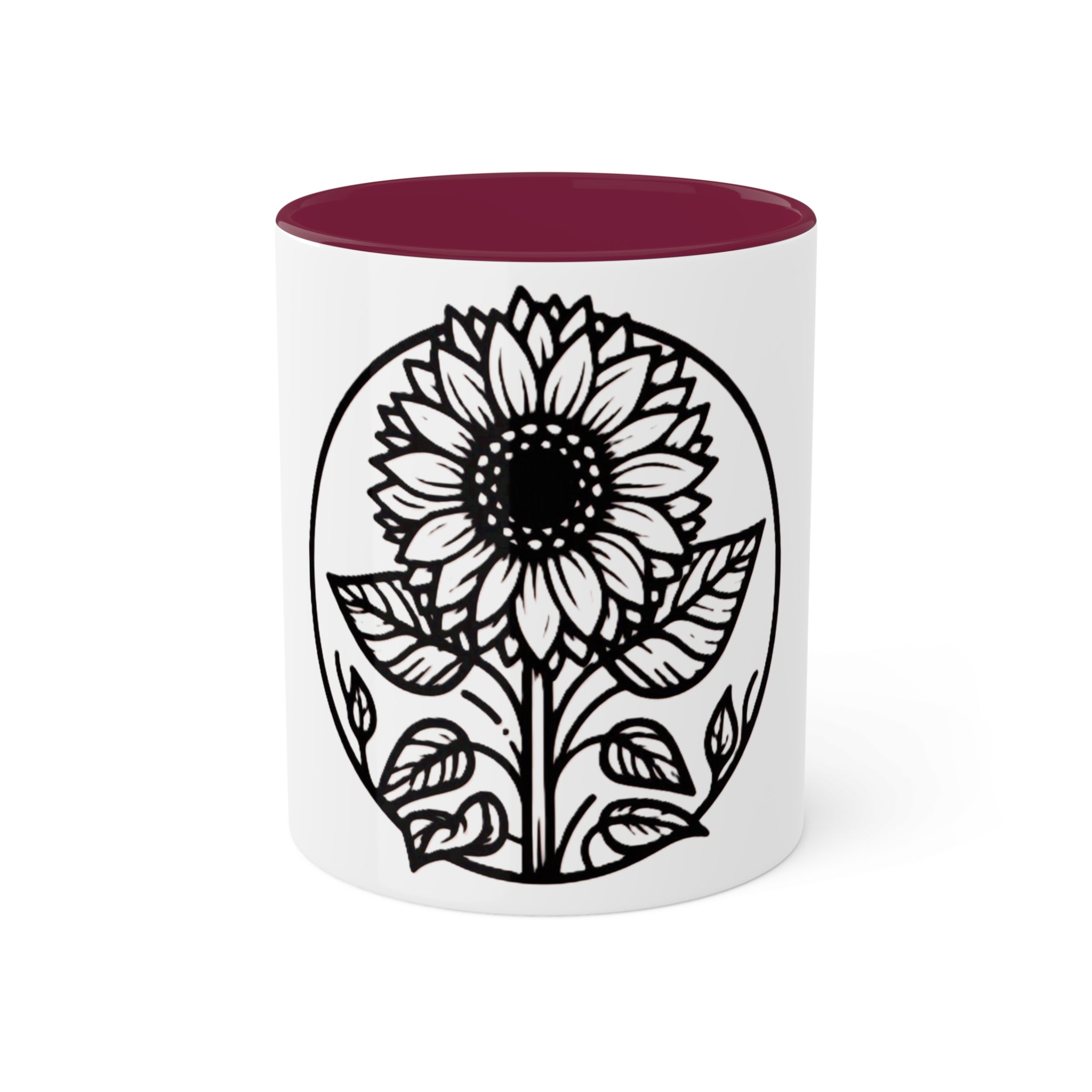 "White Sunflower" Colorful Mugs, 11oz