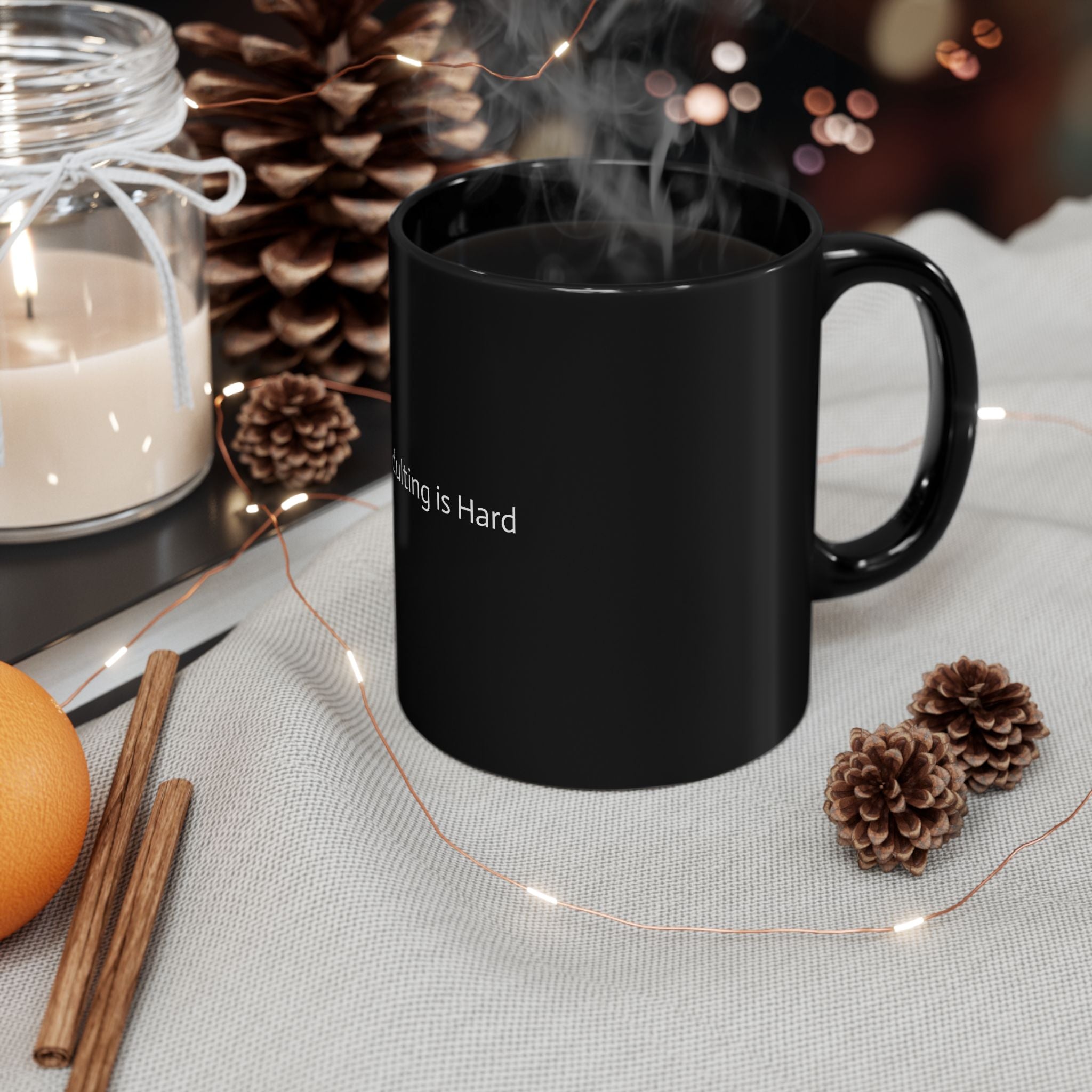 “Conquer the Day with a Cup of Can-Do: The ‘Adulting’ Mug” Black Mug (11oz, 15oz)