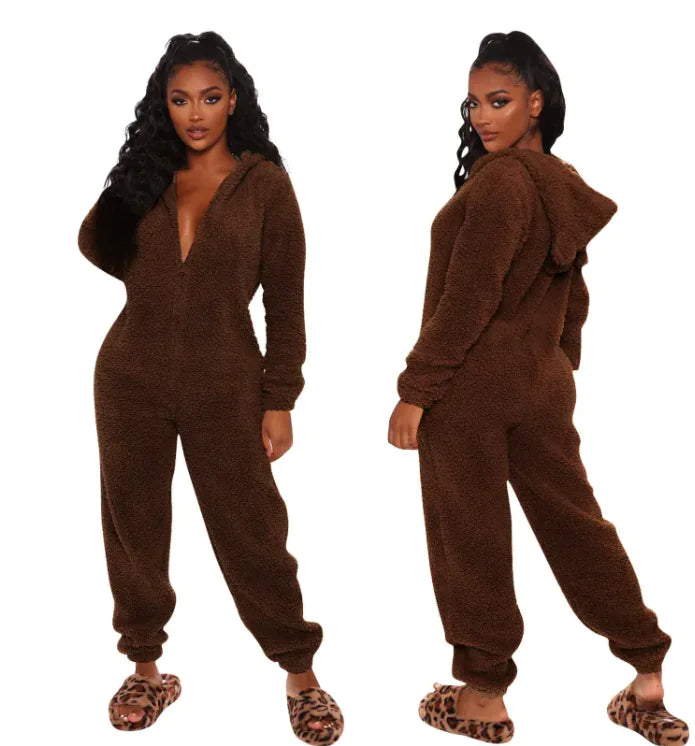 Plush One-Piece Pajamas