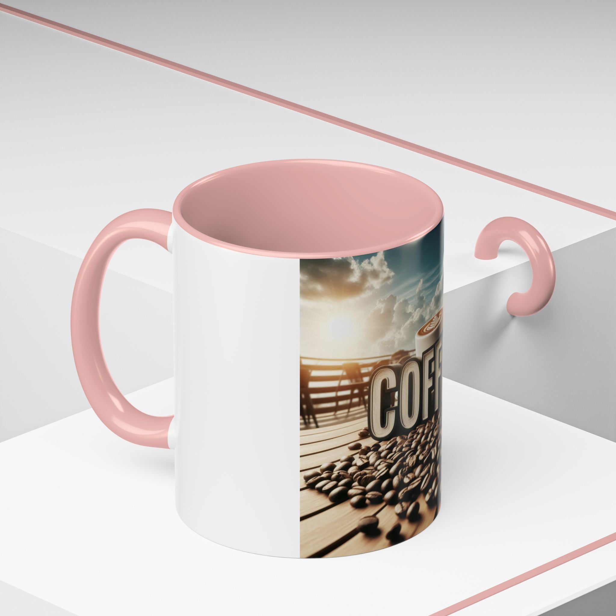 Coffee Beans Accent Coffee Mug (11, 15oz)
