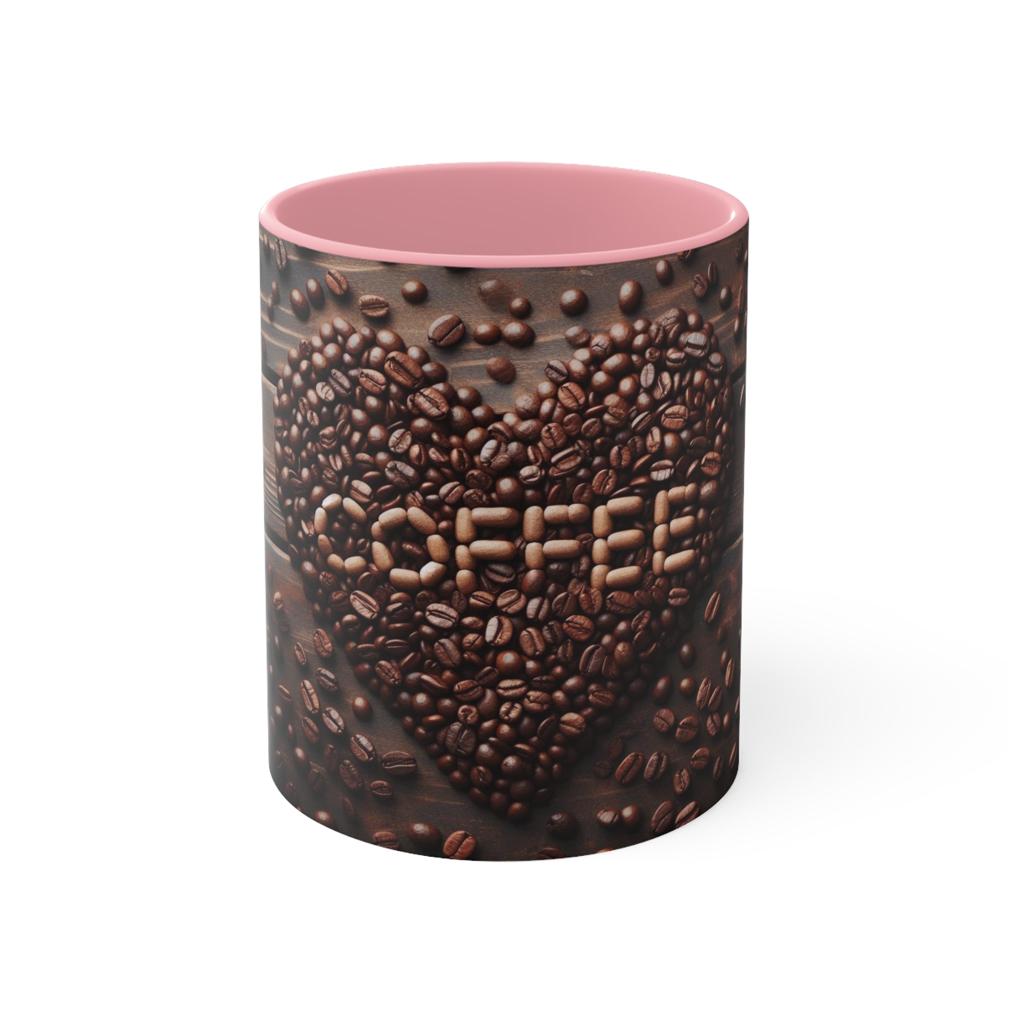 Coffee Bean Heart Accent Mugs
