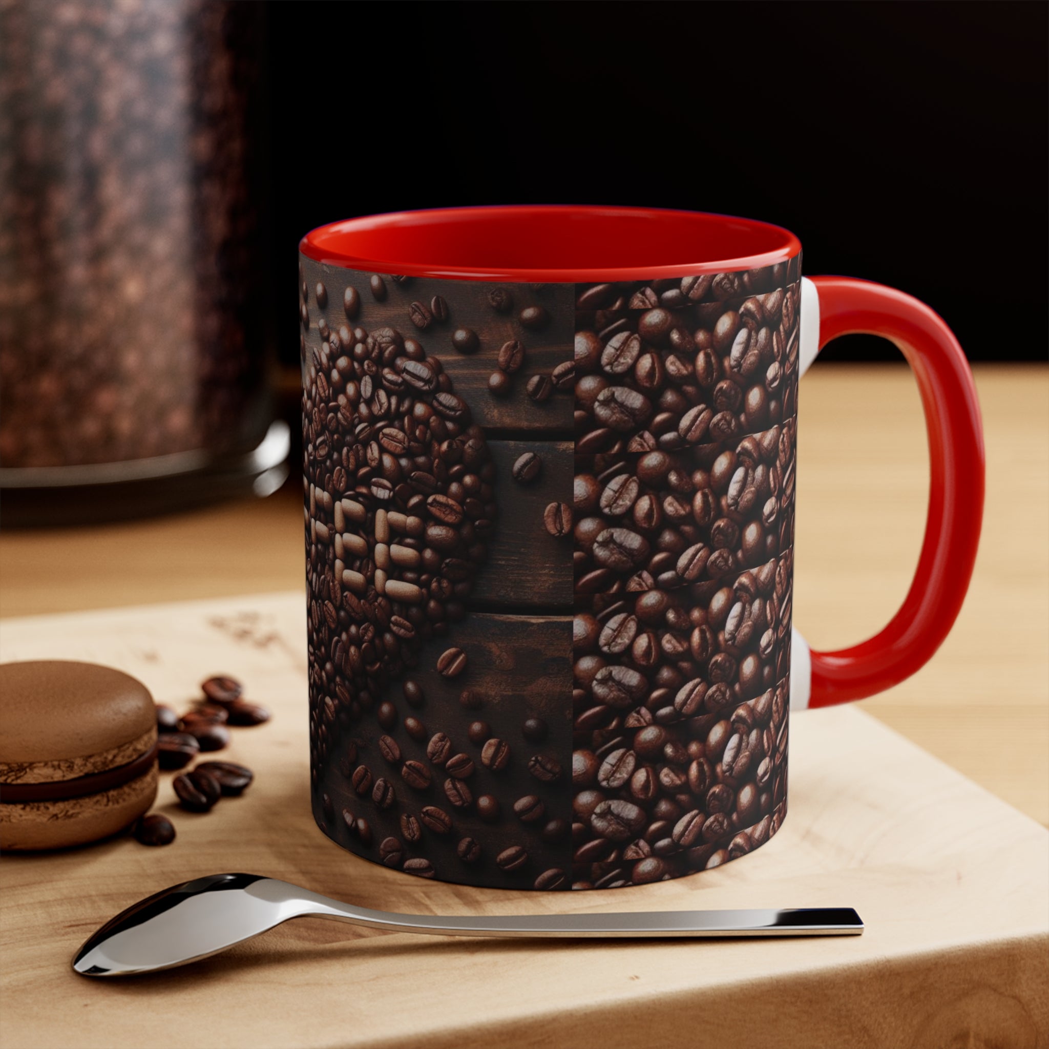 Coffee Bean Heart Accent Mugs