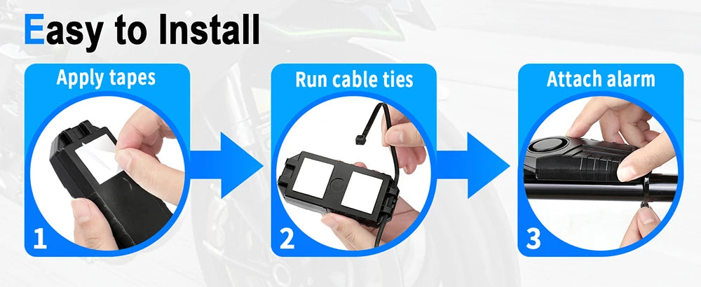 Hollarm Wireless Bicycle Vibration Alarm Rechargeable Waterproof Motorcycle Bike Alarms Remote Control Anti Lost Security Sensor