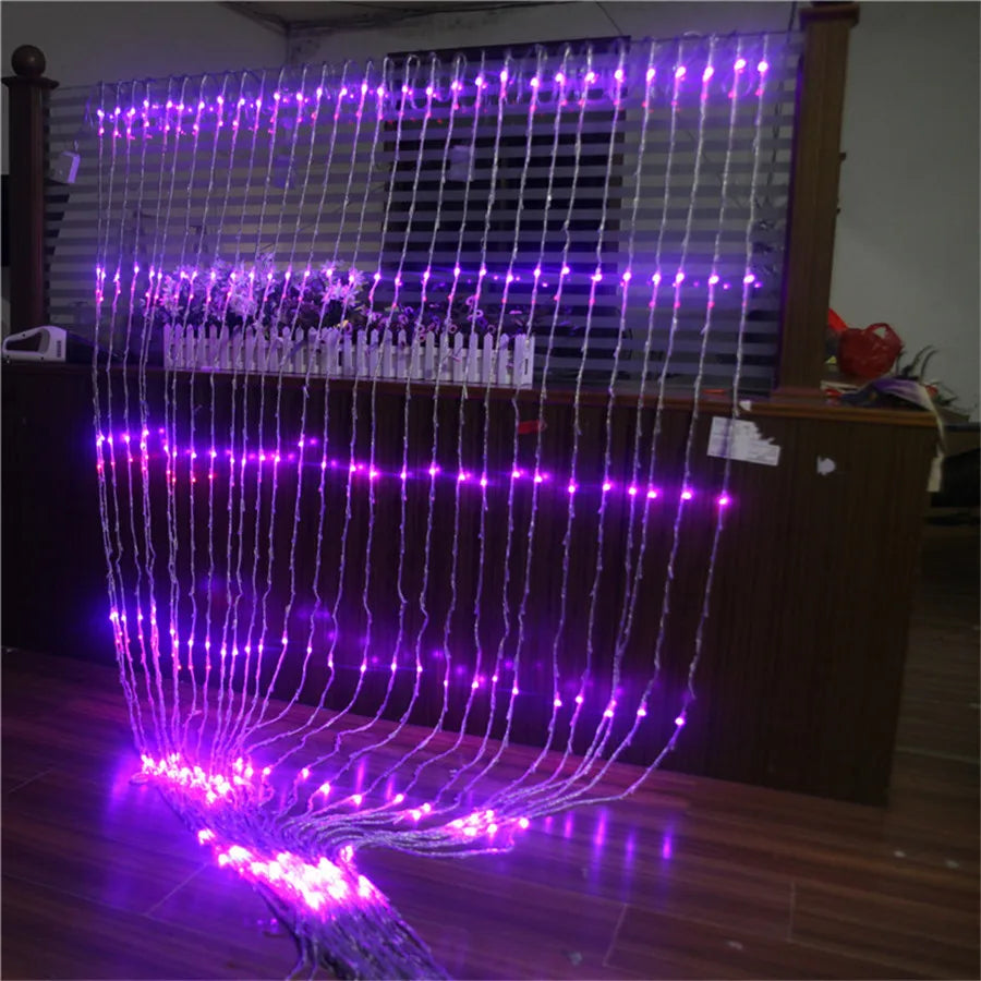 LED Meteor Shower Rain Waterfall Curtain Lights