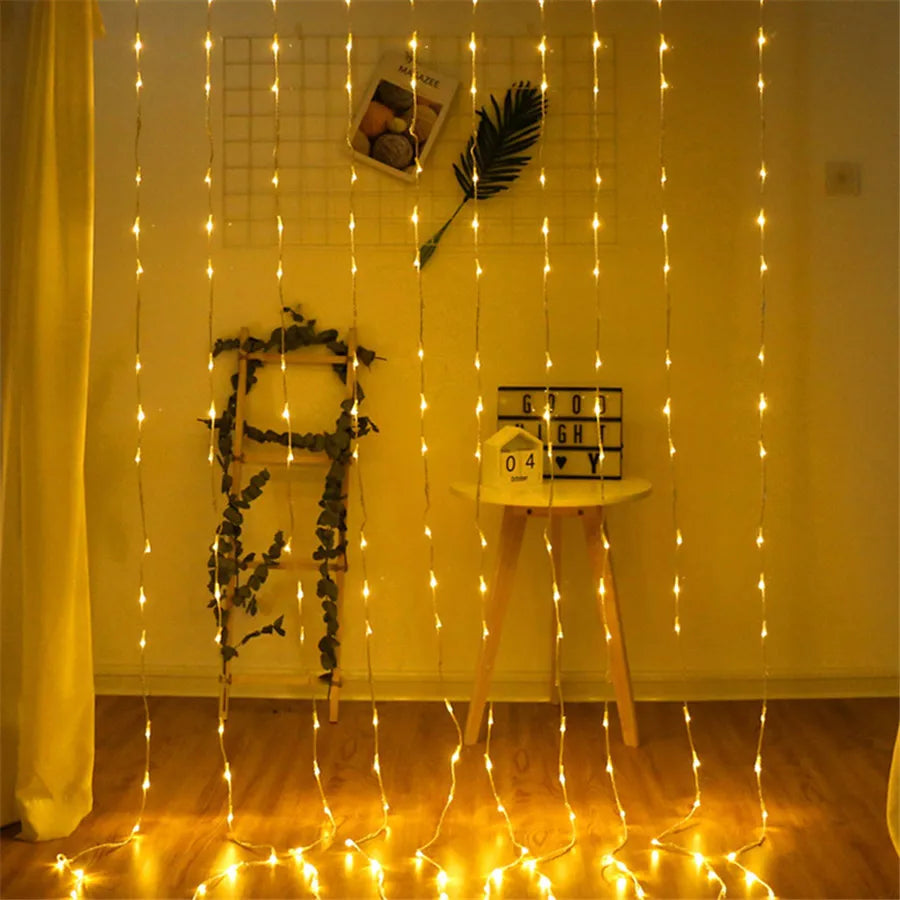 LED Meteor Shower Rain Waterfall Curtain Lights
