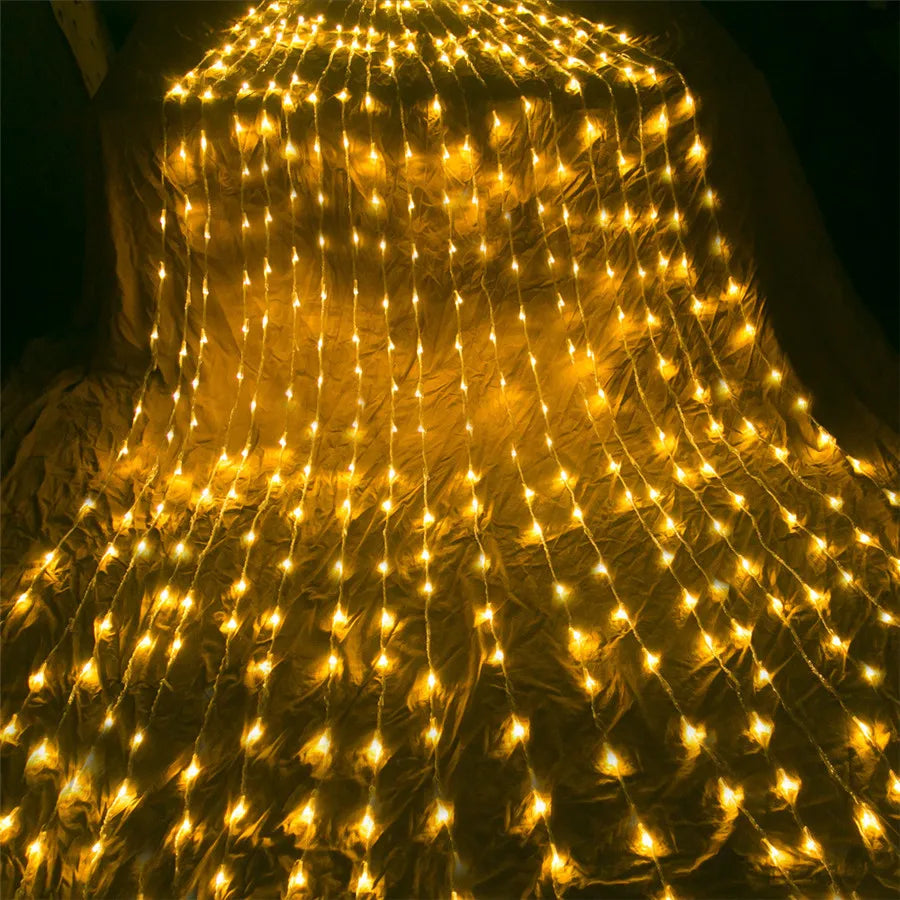 LED Meteor Shower Rain Waterfall Curtain Lights