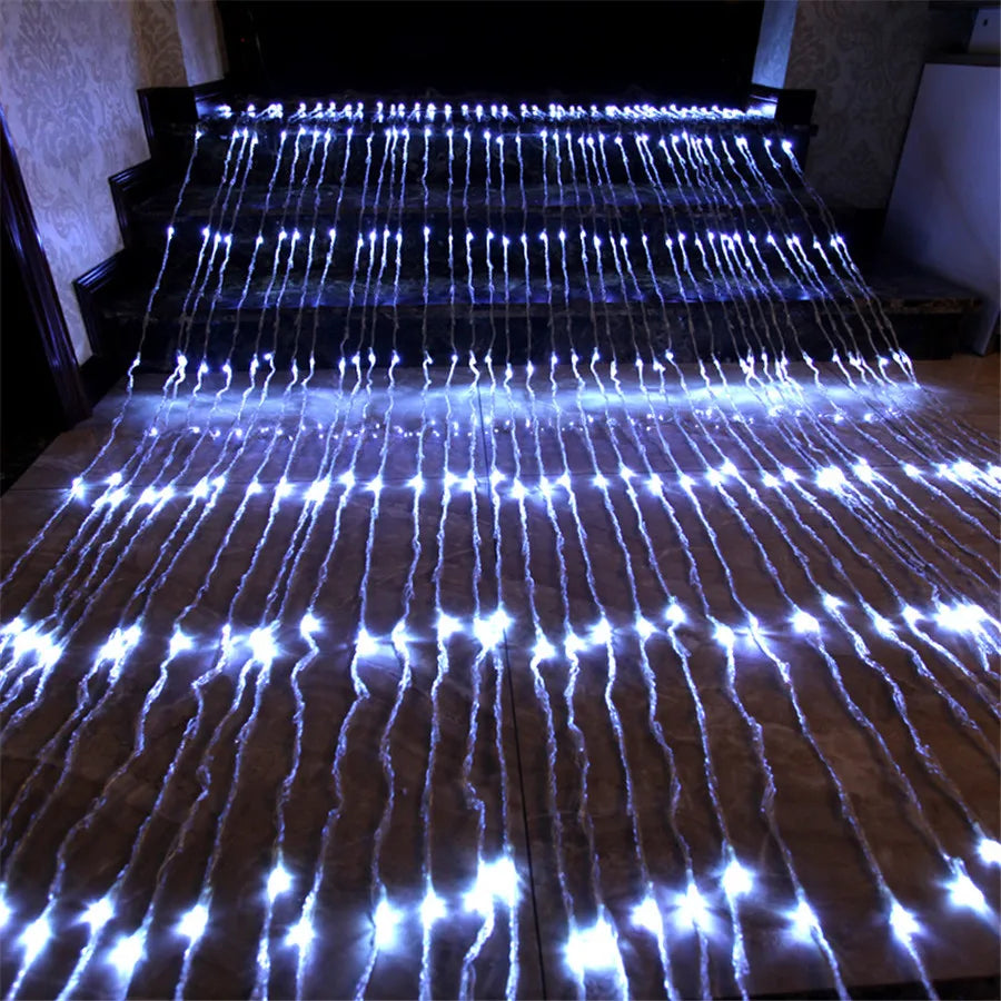 LED Meteor Shower Rain Waterfall Curtain Lights