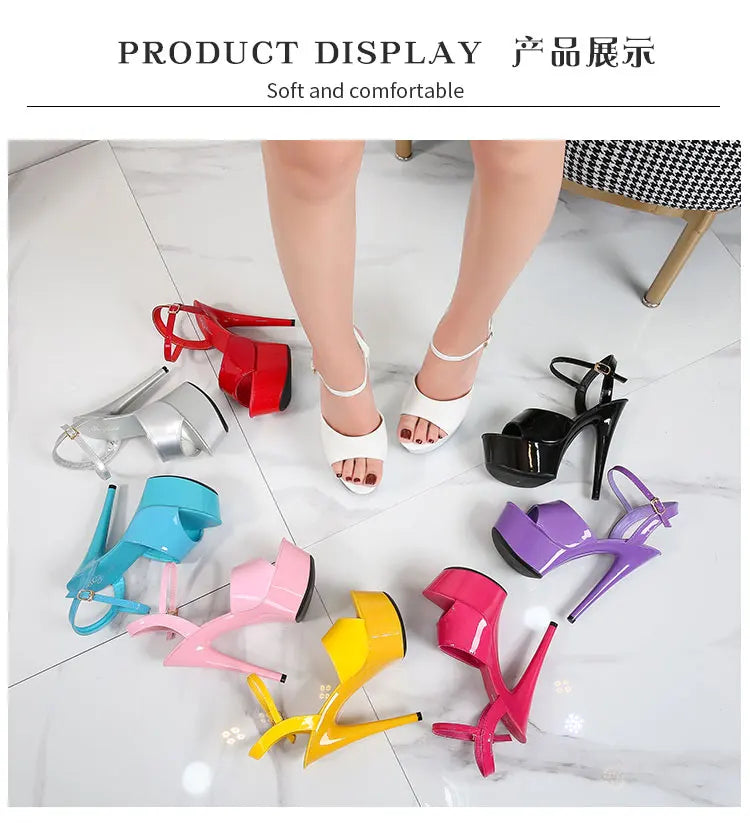 Modern Platform High Heels – 6.7" Stiletto Sandals for Pole Dance, Parties & Summer Fashion (US 4–10.5)