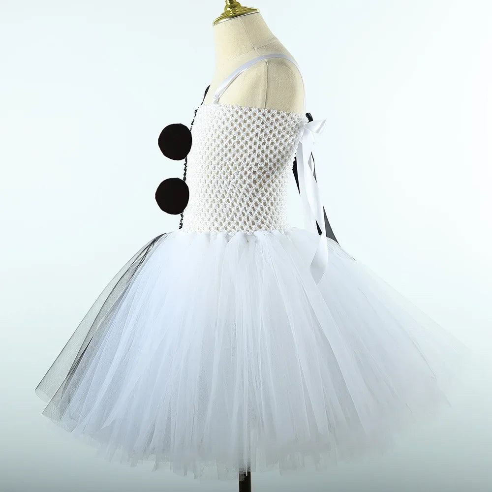 Terrifier Art the Clown Girl Costume | Black & White Tutu Dress | Kids Halloween Carnival Outfit