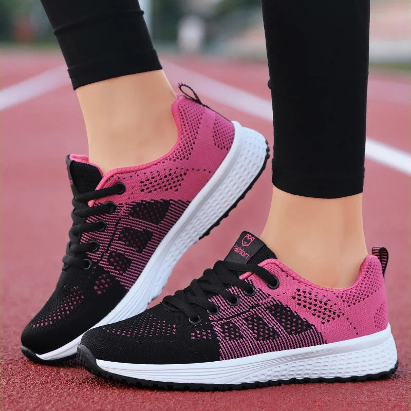 Breathable Mesh Lace-Up Sneakers