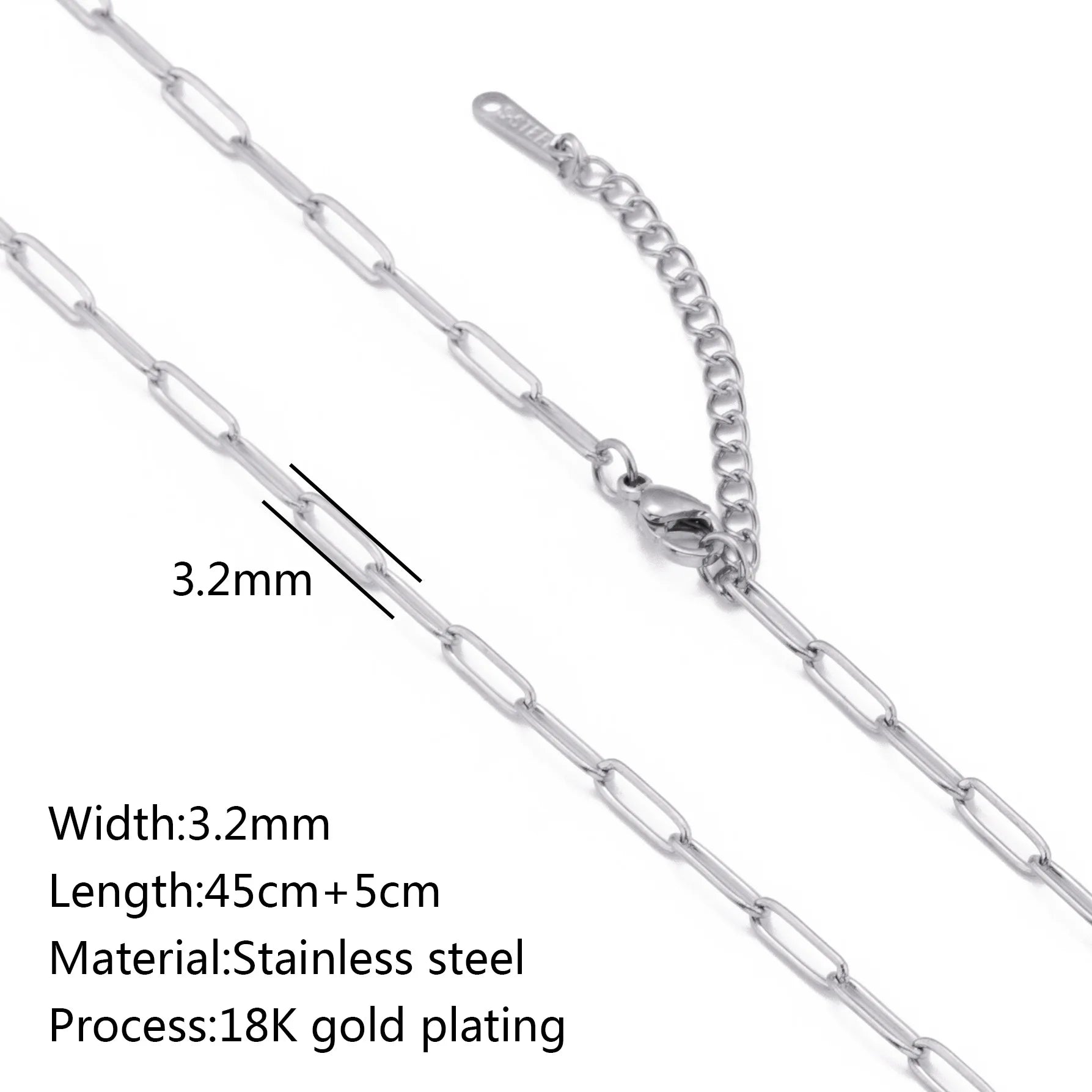 5‑Piece Stainless Steel Chain Necklace Set – Bead, Rope, Cuban, Paperclip & Snake Link Chains for Women, 18K Gold & Steel DIY Jewelry