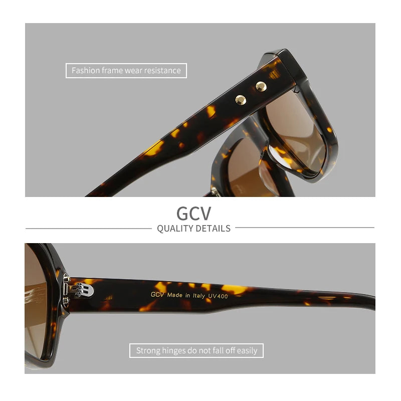 Acetate Square Rectangular Polarized Sunglasses - OLM Store