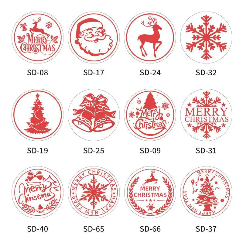 Christmas Wax Seal Stamps Head with Wooden Handle