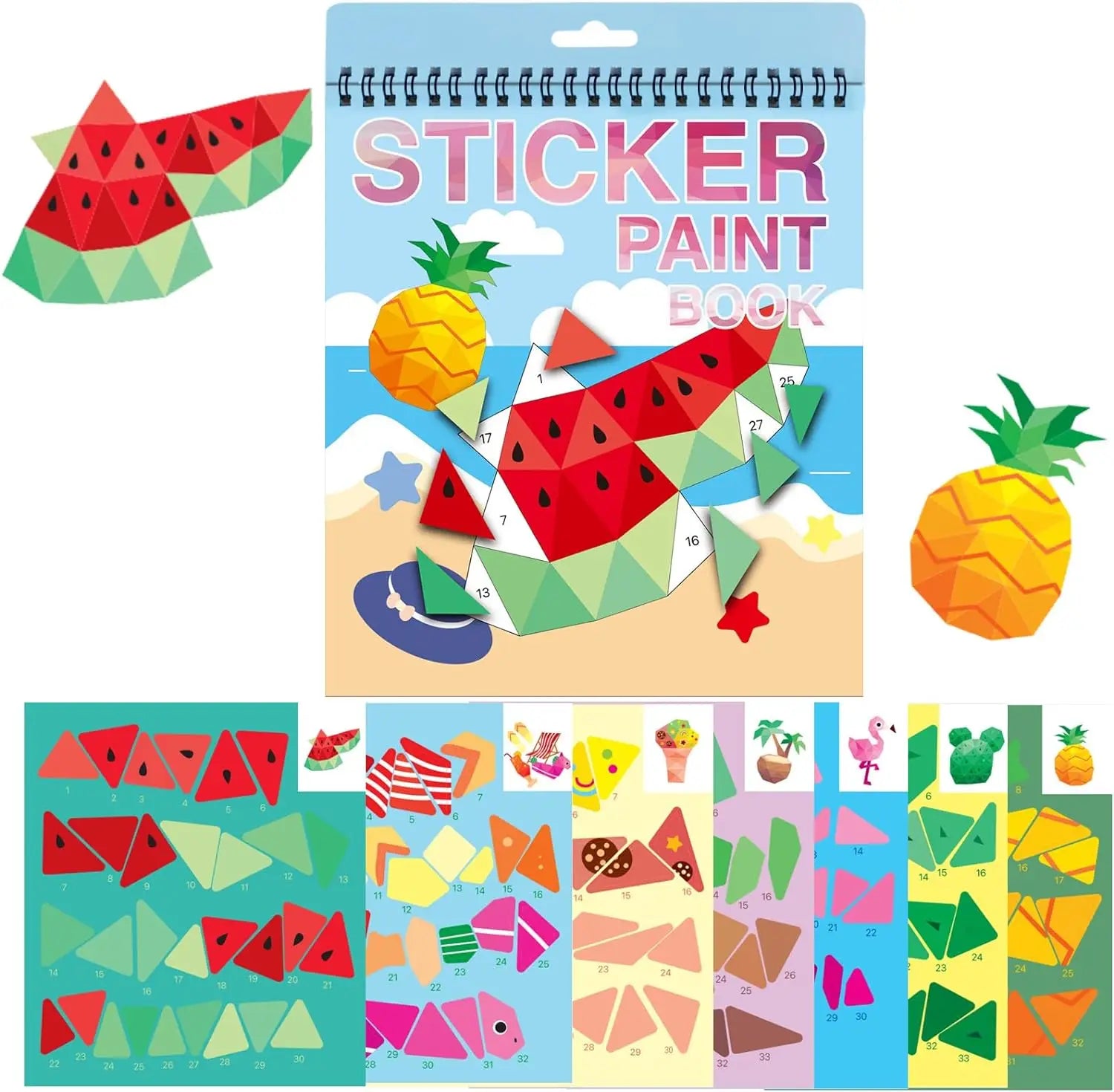 Sticker by Number Book for Kids Ages 4–8 | Animal Craft Activity Book | Travel Busy Toy