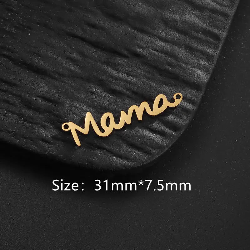 Mama Letter Pendant Necklace – Stainless Steel Non‑Fading Choker Chain for Women, Mother’s Day Jewelry Gift, Gold & Steel
