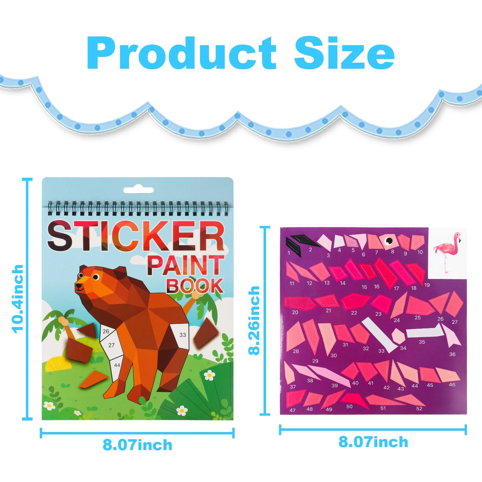 Sticker by Number Book for Kids Ages 4–8 | Animal Craft Activity Book | Travel Busy Toy