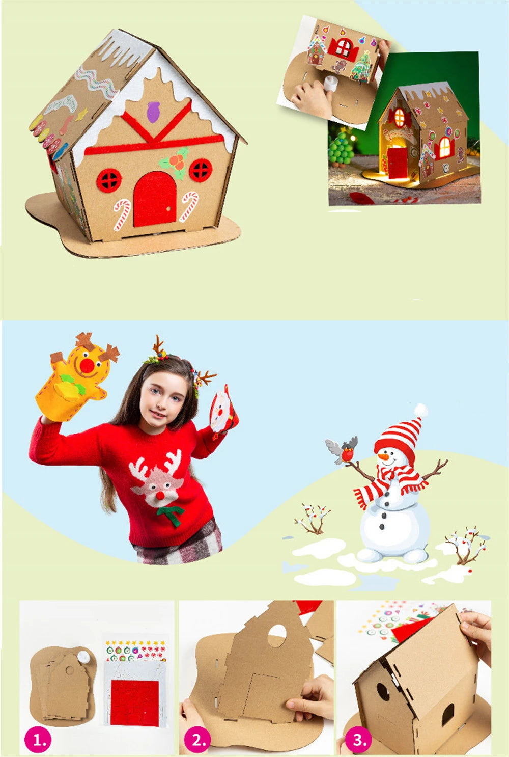 DIY Handmade Christmas Biscuit House Miniature Dollhouse
