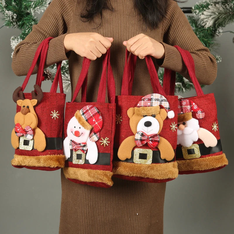 Christmas Linen Gift Bags