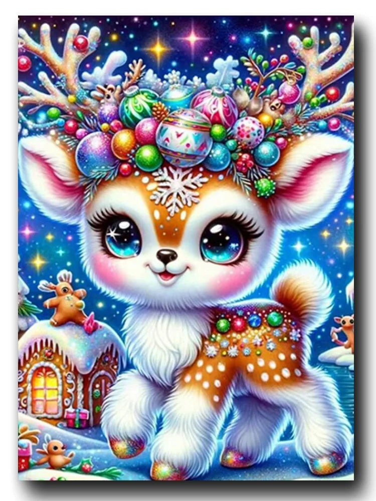 Santa Claus and Deer Diamond Painting