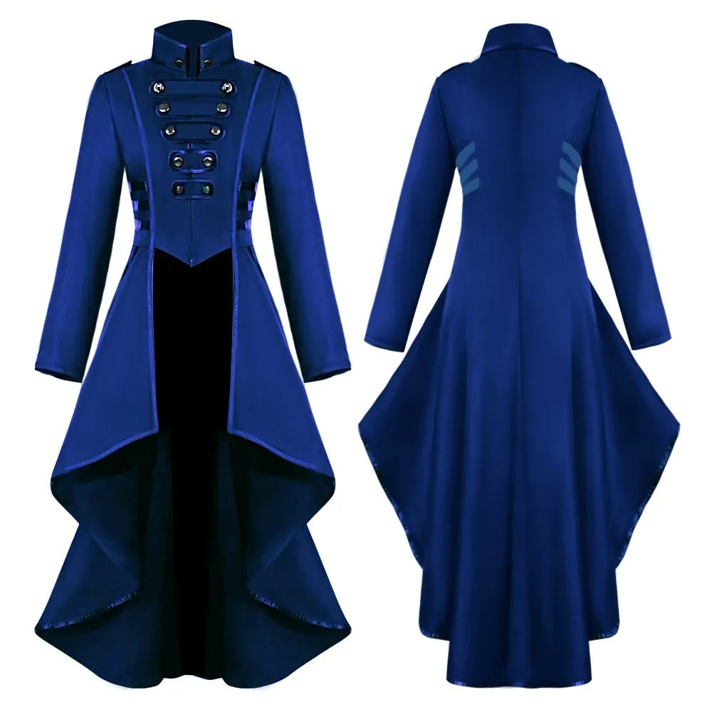 Women’s Gothic Steampunk Tailcoat Jacket | Retro Victorian Cosplay Coat | Medieval Halloween Tuxedo Dress