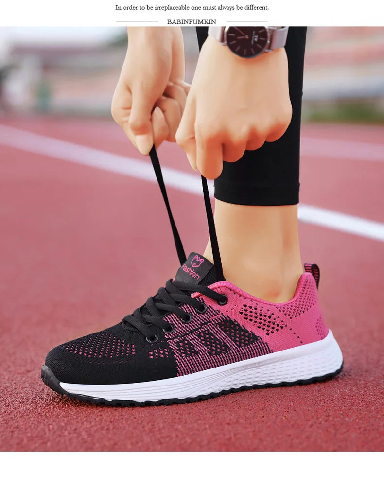 Breathable Mesh Lace-Up Sneakers