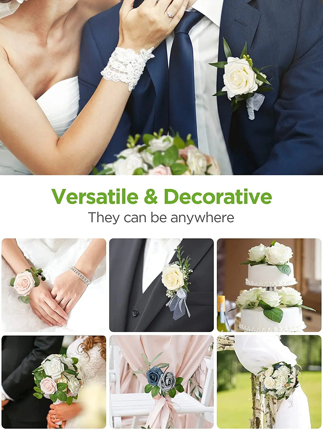 25pcs Real‑Looking Artificial Roses – Soft PE Foam Flower Heads for DIY Wedding Bouquets, Party Décor, Baby Shower & Home Arrangements