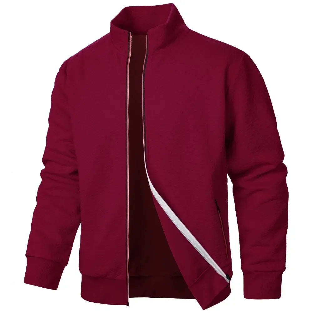 Men’s Zipper Cardigan Stand Collar Jacket