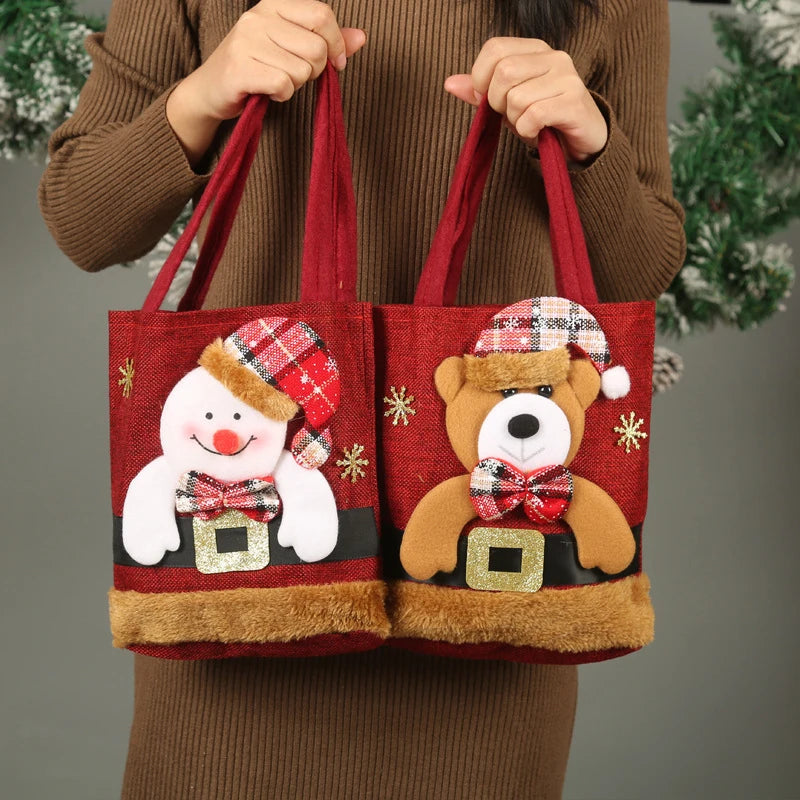 Christmas Linen Gift Bags