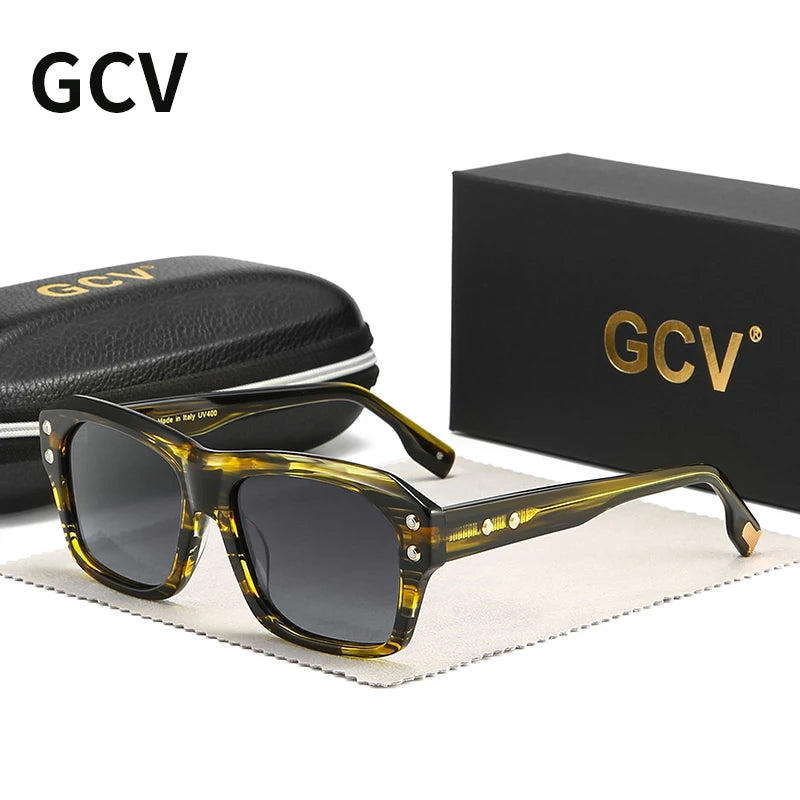 Acetate Square Rectangular Polarized Sunglasses - OLM Store