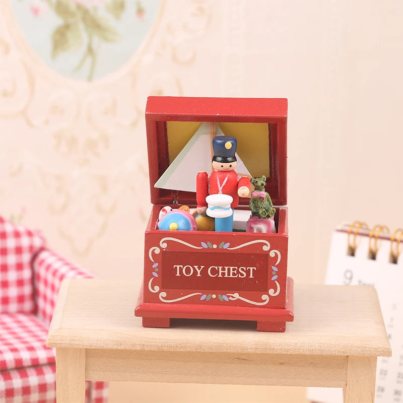 1PC Wood Fairy Resin Dollhouse Miniature Toy Box