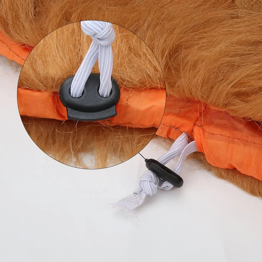 Realistic Lion Mane Dog Costume | Medium & Large Dog Cosplay Wig with Ears | Halloween Pet Outfit