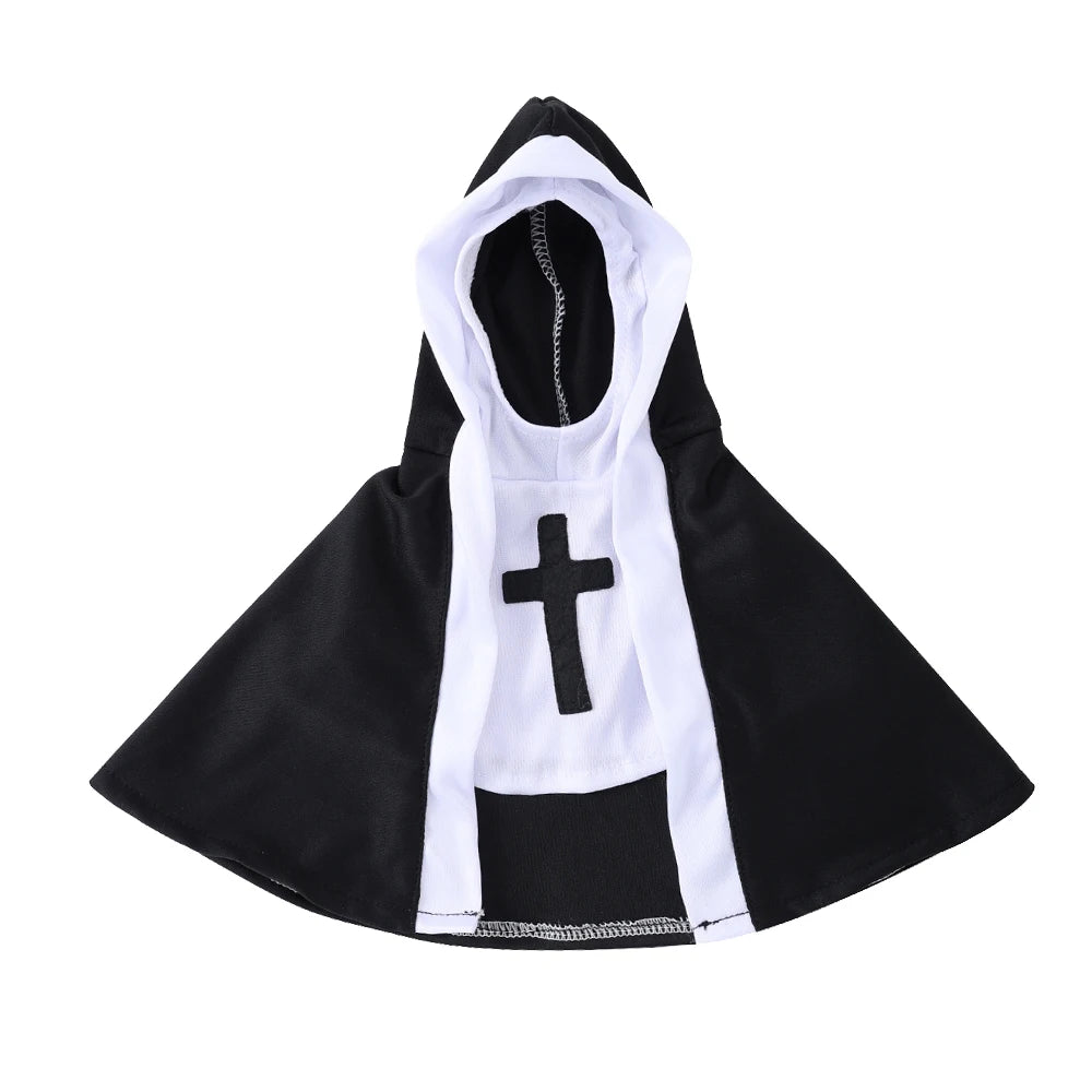 Funny Halloween Cat & Dog Nun Costume | Jesus Cross Cosplay Outfit for Small, Medium & Large Pets