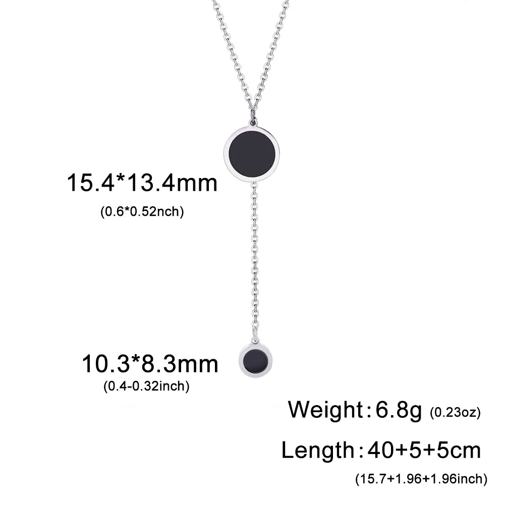 Multilayer Snake Chain Necklace for Women – Stainless Steel Round Disc Pendant (Gold & Steel)