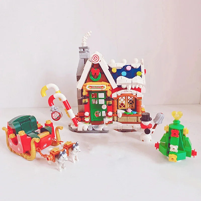 Mini Building Block Christmas House Set