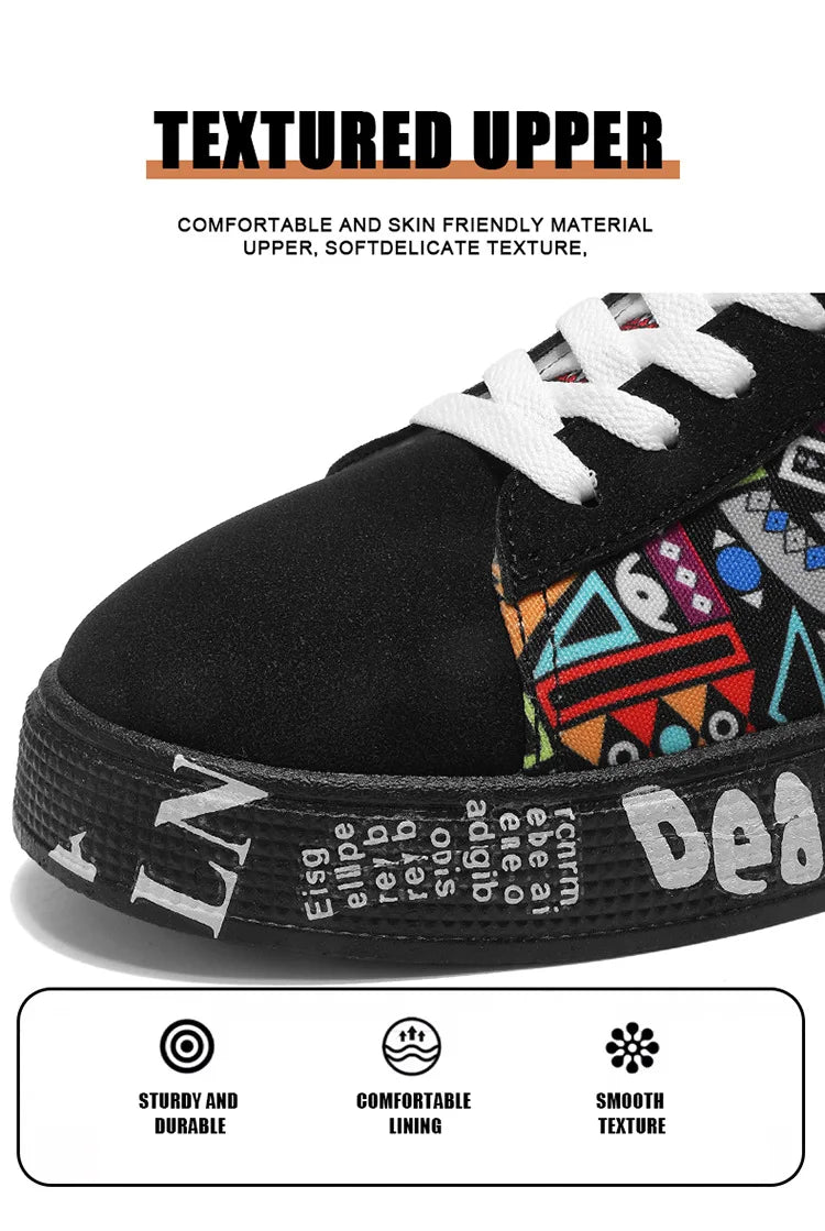 Mens Casual Sport Shoes 2025 Autumn Fashion Comfort Non Slip Casual Sneakers Platform Outdoor Running Shoes Graffiti Board Shoes