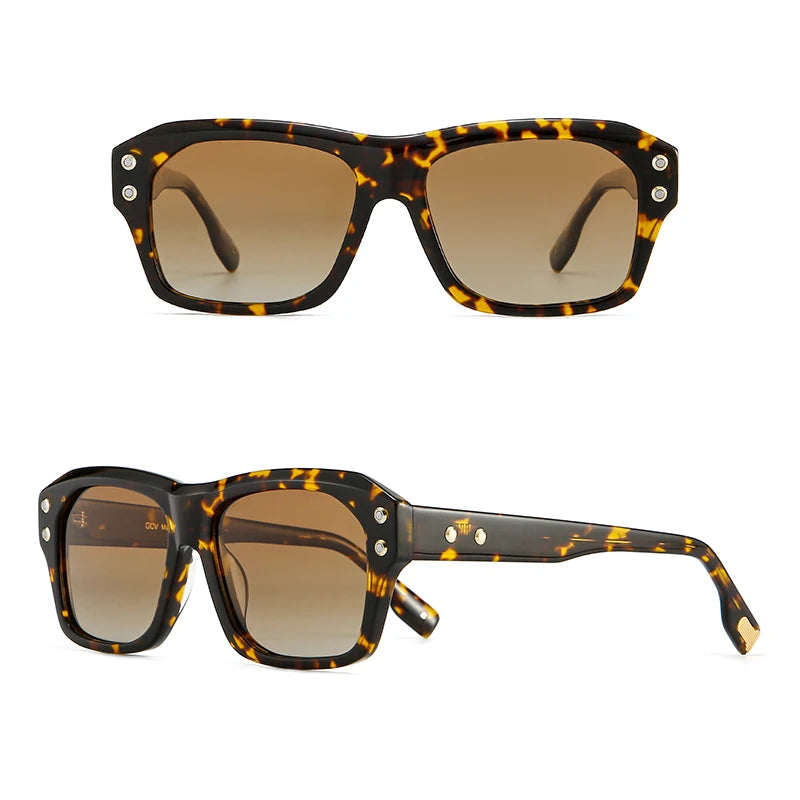 Acetate Square Rectangular Polarized Sunglasses - OLM Store