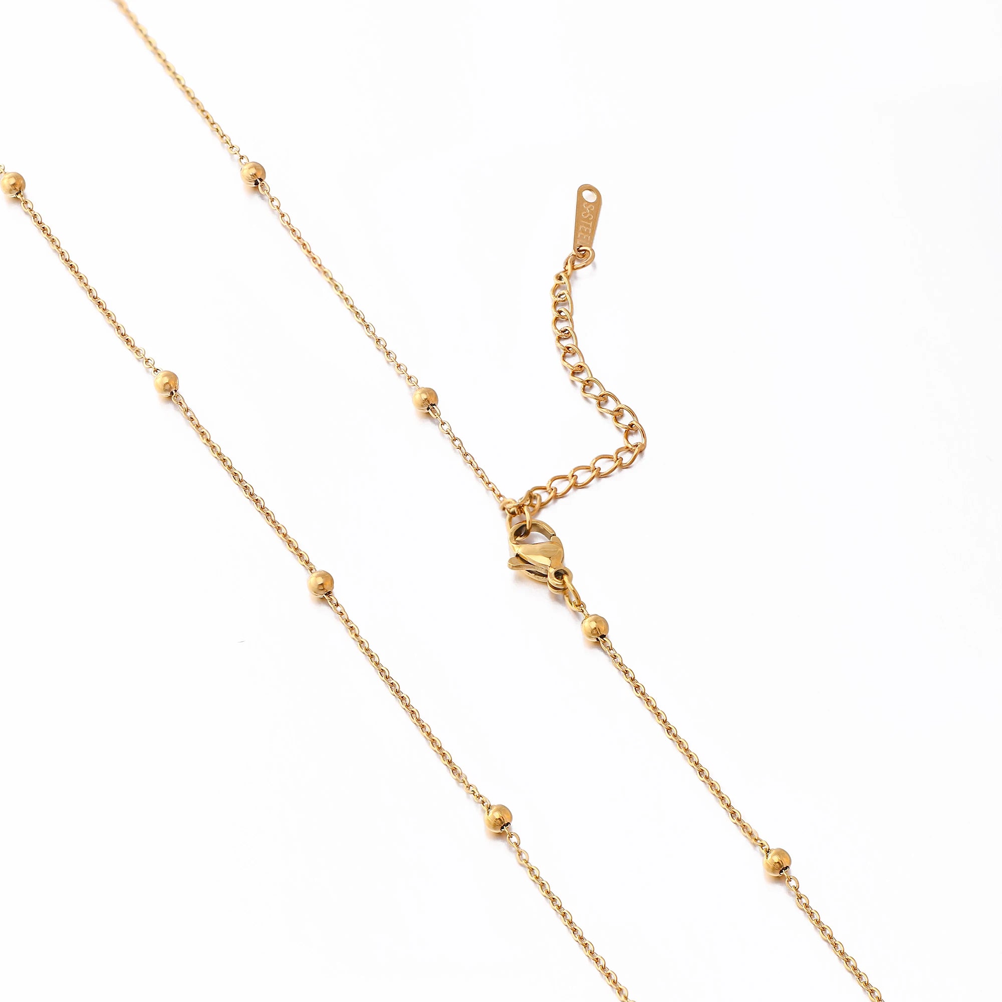 5‑Piece Stainless Steel Chain Necklace Set – Bead, Rope, Cuban, Paperclip & Snake Link Chains for Women, 18K Gold & Steel DIY Jewelry
